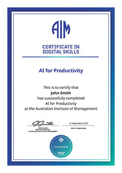 AIM Digital Certificate - AI for Productivity