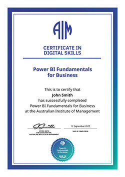 AIM Digital Certificate - Power BI Fundamentals for Business
