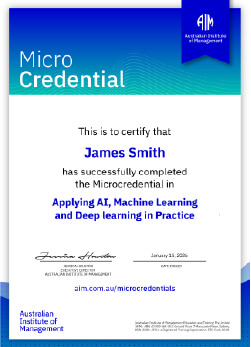 AIM Digital Certificate - Applying AI, Machine Learning, and Deep Learning in Practice
