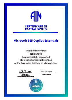 Microsoft 365 Copilot Essentials Certificate