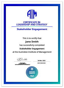 AIM Digital Certificate - Stakeholder Engagement