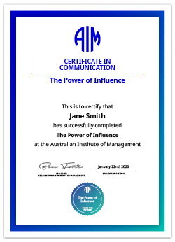 AIM The Power of Influence Digital Certificate