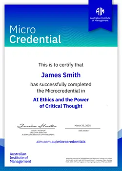 AIM Microcredentials Quals AI Ethics Certificate